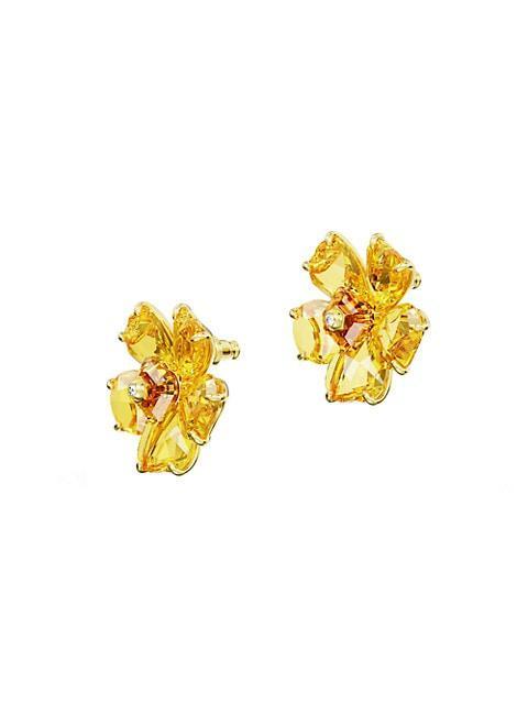 商品Swarovski|Florere Goldtone & Crystal Flower Stud Earrings,价格¥1610,第6张图片详细描述