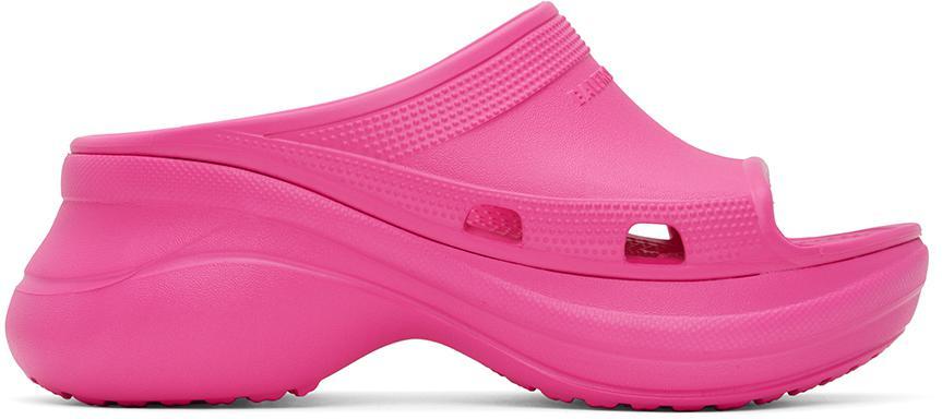 商品Balenciaga|Pink Crocs Edition Pool Slides,价格¥4312,第1张图片