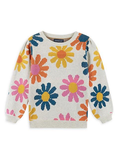 Baby's, Little Girl's & Girl's Flower Sweater & Leggings Two-Piece Set商品第3张图片规格展示