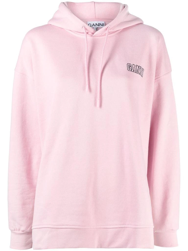 商品Ganni|GANNI - Logo Organic Cotton Hoodie,价格¥814,第1张图片