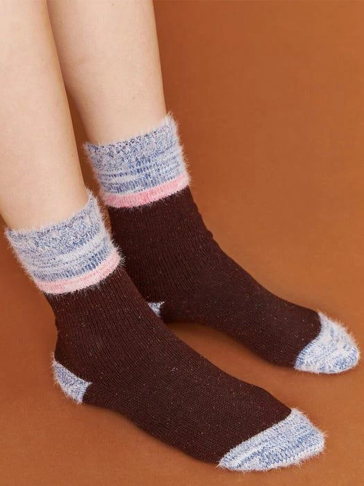 商品NEUL|Snowflake Color Block Socks_Dark Chocolate,价格¥310,第1张图片