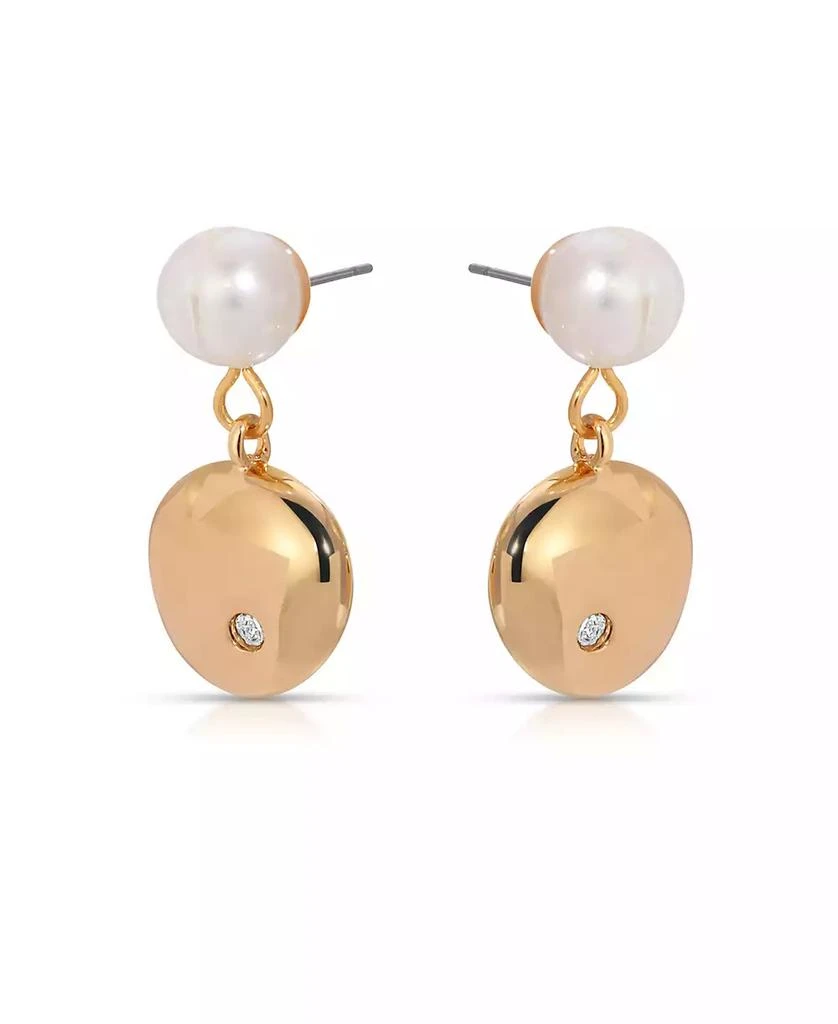 Small Pebble and Freshwater Pearl Dangle Earrings 商品