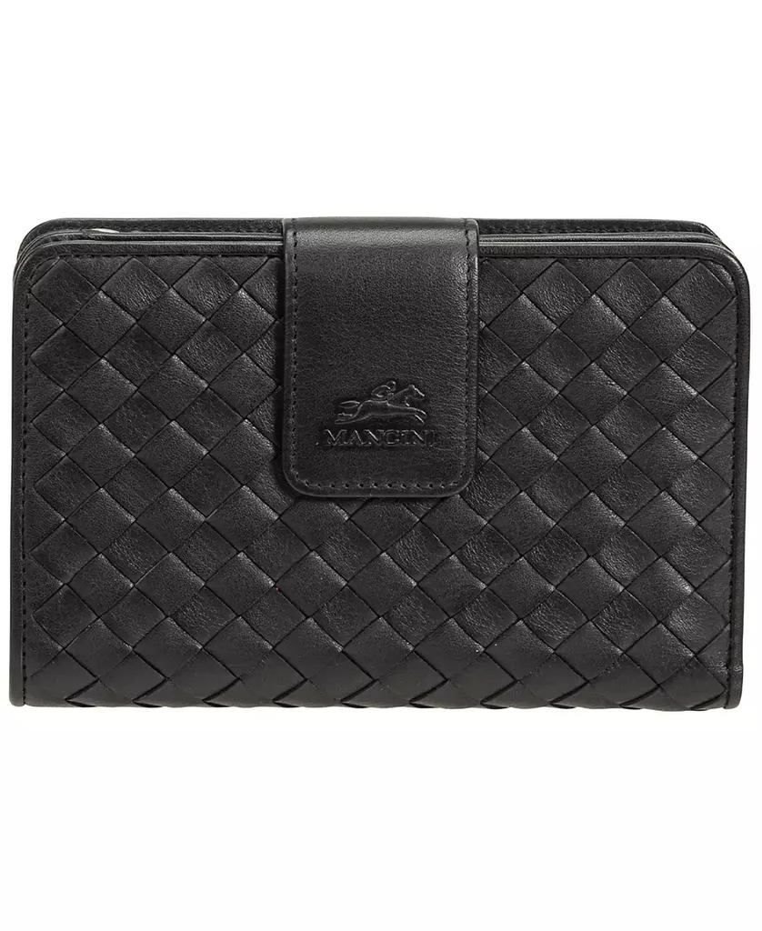 商品Mancini Leather Goods|Women's Basket Weave Collection RFID Secure Mini Clutch Wallet,价格¥790,第1张图片