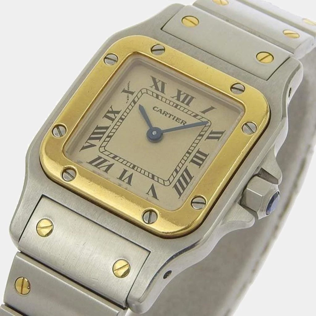 商品[二手商品] Cartier|Cartier Silver 18k Yellow Gold And Stainless Steel Santos Galbee 1567 Women's Wristwatch 24 mm,价格¥24325,第2张图片详细描述