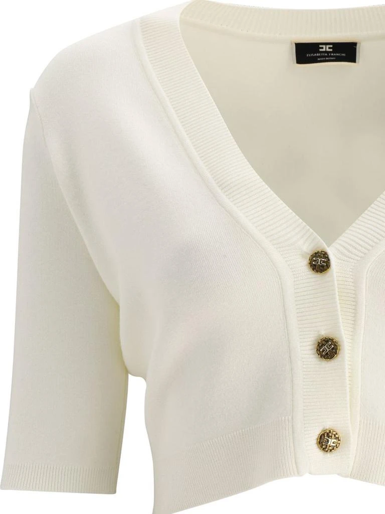 商品ELISABETTA FRANCHI|Cropped cardigan with logoed buttons,价格¥1480,第3张图片详细描述