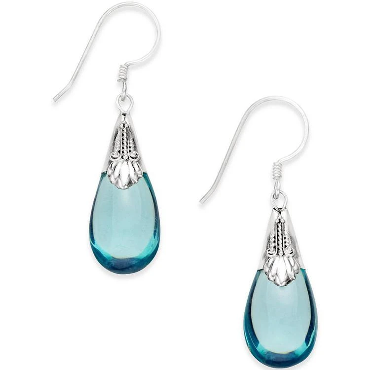 商品Jody Coyote|Teal Glass Stone Drop Earrings in Sterling Silver,价格¥188,第1张图片