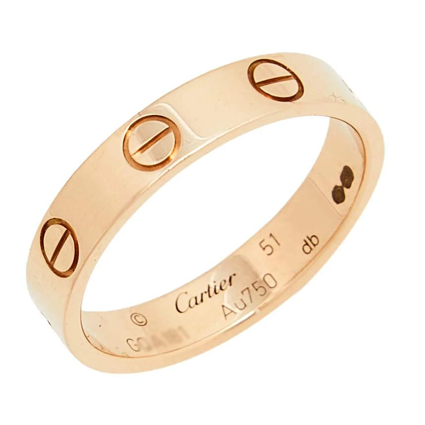 商品[二手商品] Cartier| Cartier Love 18K Rose Gold Narrow Wedding Band Ring Size 51,价格¥5825,第3张图片详细描述
