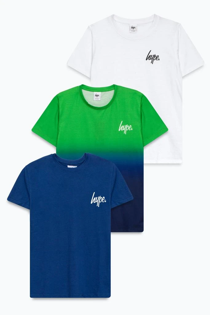 商品HYPE BOYS|HYPE BOYS MULTI LIME SCRIPT T-SHIRT 3 PACK,价格¥94,第1张图片