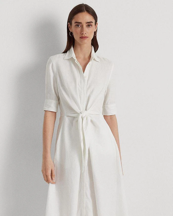 商品Ralph Lauren|Tie Front Shirt Dress,价格¥1376,第3张图片详细描述