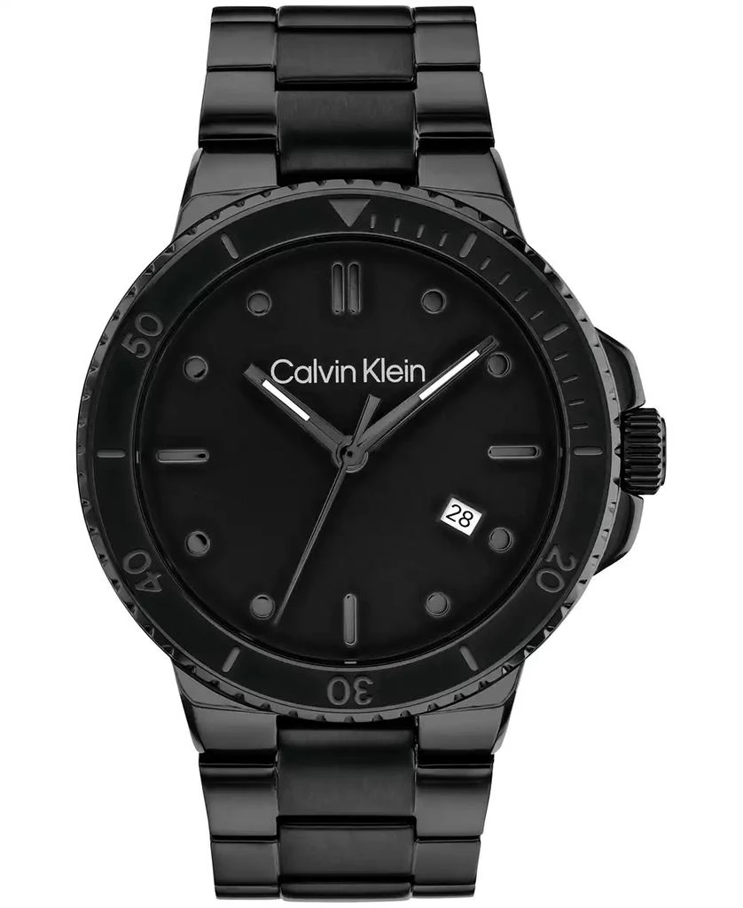 商品Calvin Klein|Men's Black Stainless Steel Bracelet Watch 44mm,价格¥944,第1张图片