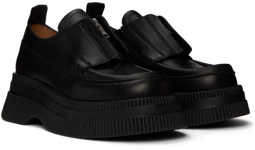 商品Ganni|Black Wallaby Creeper Zip Loafers,价格¥1807,第4张图片详细描述