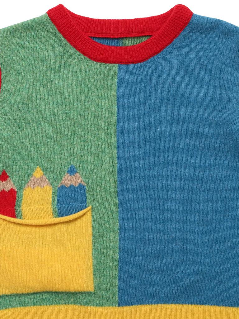 Color Block Recycled Wool Knit Sweater商品第1张图片规格展示