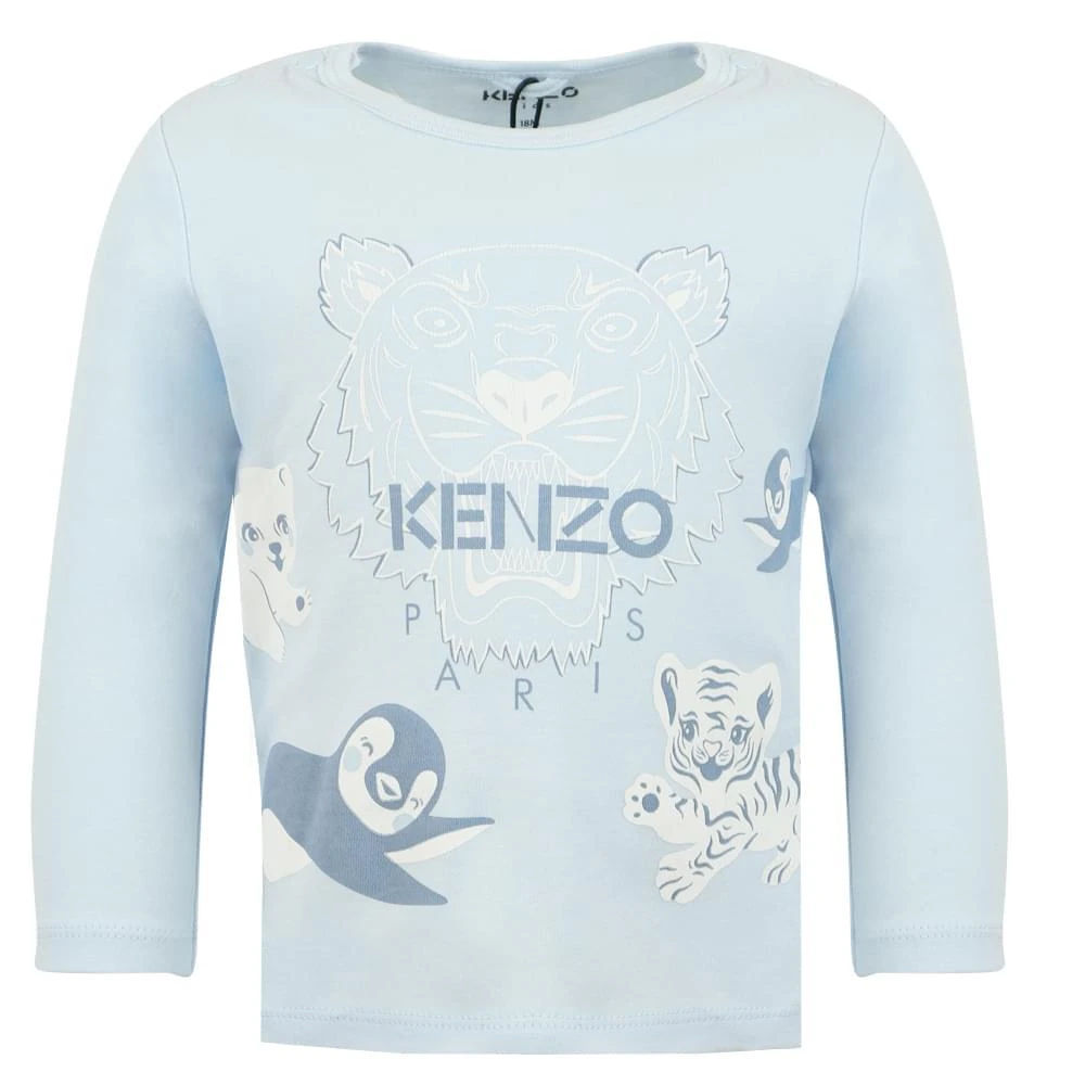 商品Kenzo|Pale Blue Long Sleeve Baby Boys T Shirt,价格¥195,第1张图片