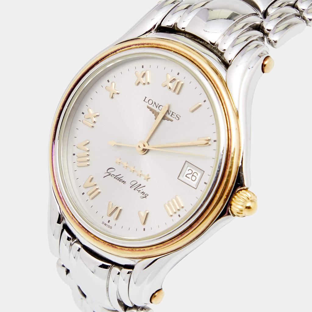 Longines Silver Two Tone Stainless Steel Golden Wing L3.606.5 Men's Wristwatch 33 mm商品第2张图片规格展示