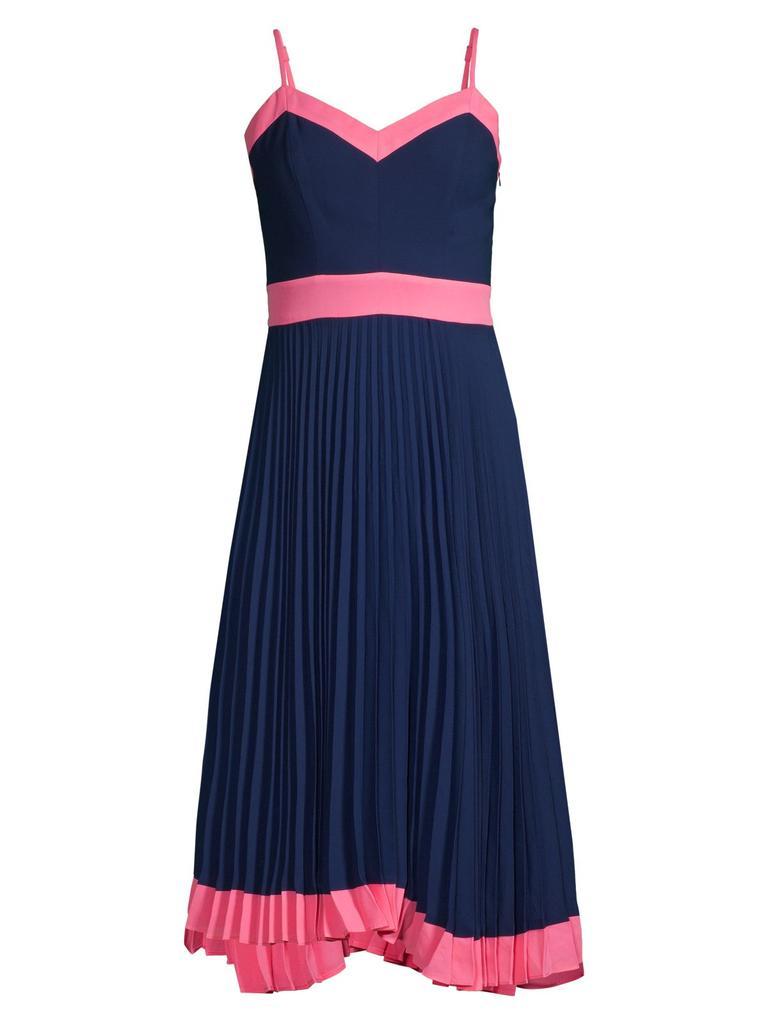 商品Milly|Jill Pleated Framed Dobby Georgette Dress,价格¥858,第7张图片详细描述