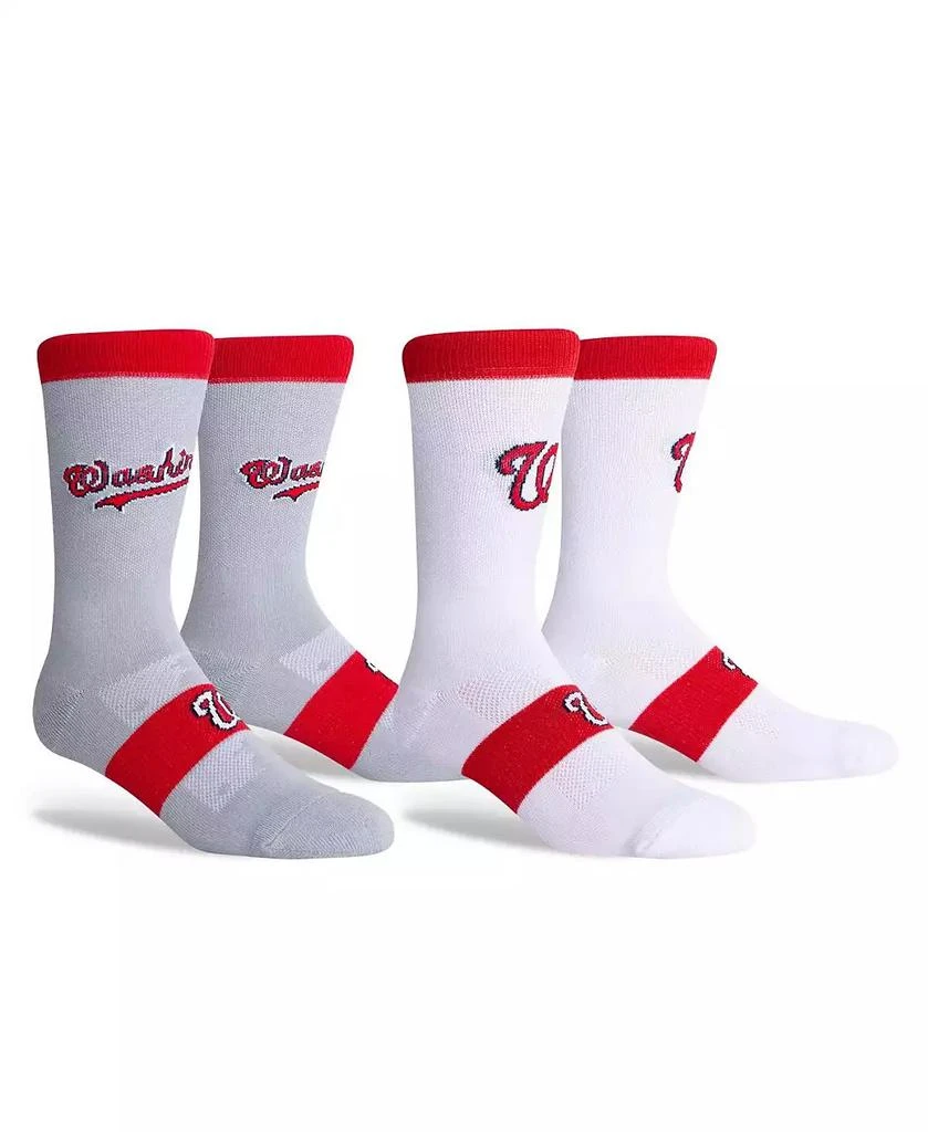 商品PKWY|Youth Boys and Girls Washington Nationals 2-Pack Uniform Home & Away Crew Socks,价格¥150,第1张图片