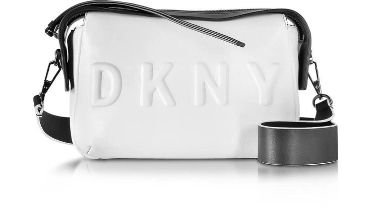 商品DKNY|DKNY 模压Logo 奶油色/黑色皮革斜挎包,价格¥1310,第1张图片