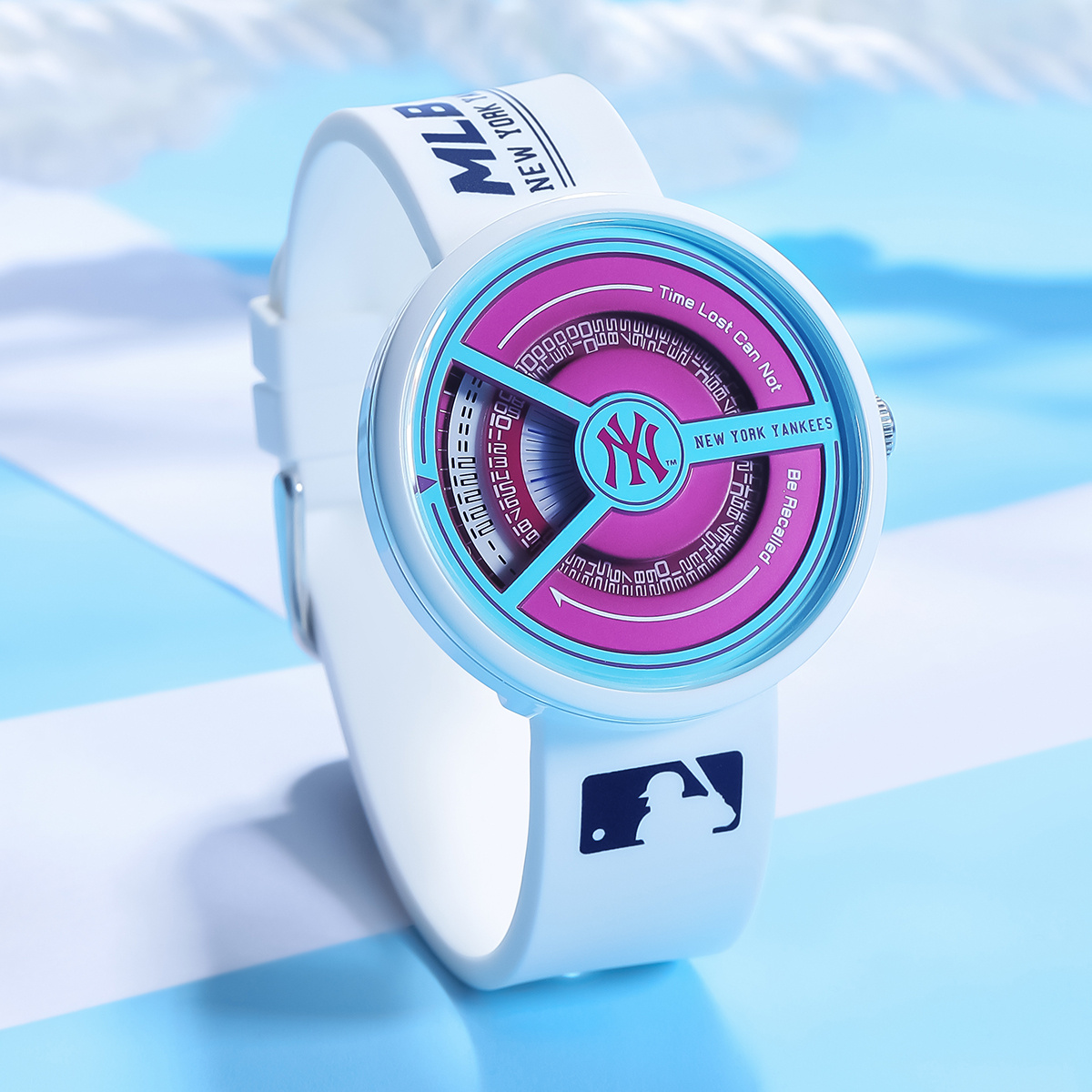 商品[国内直发] MLB|MLB 美职棒NewYork系列街头潮酷个性指针手表 运动潮流防水石英女表 欧美表 NY607,价格¥462,第1张图片
