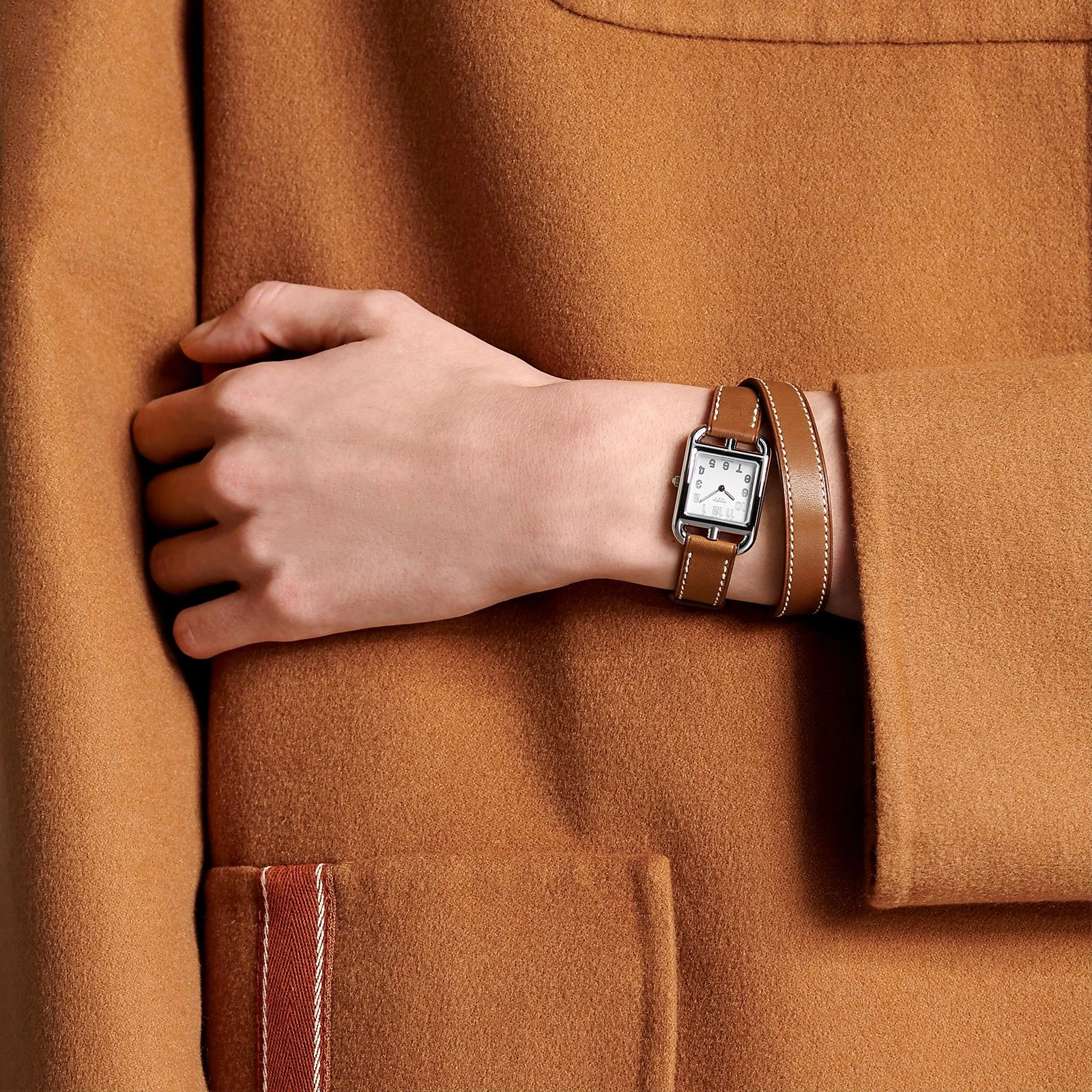 【预售】 爱马仕 24秋冬 女士 手表带 Bracelet pour Cape Cod Petit modèle 31 mm, double tour WKB0029WK34036 商品