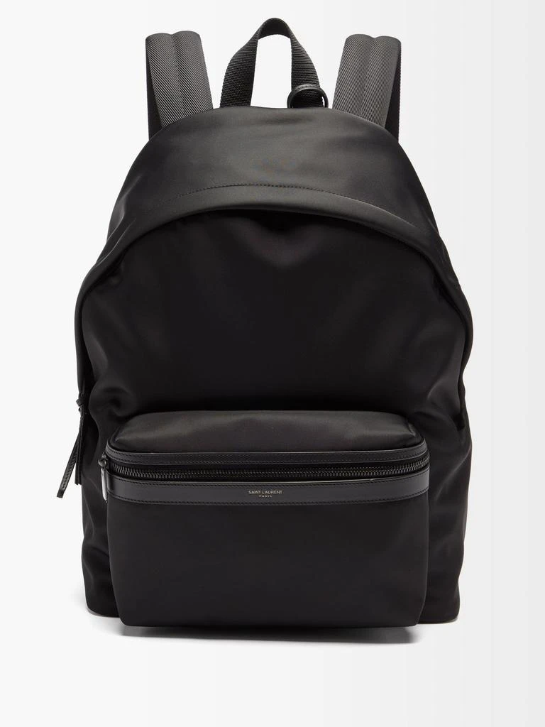 商品Yves Saint Laurent|City leather-trimmed nylon backpack,价格¥11589,第1张图片