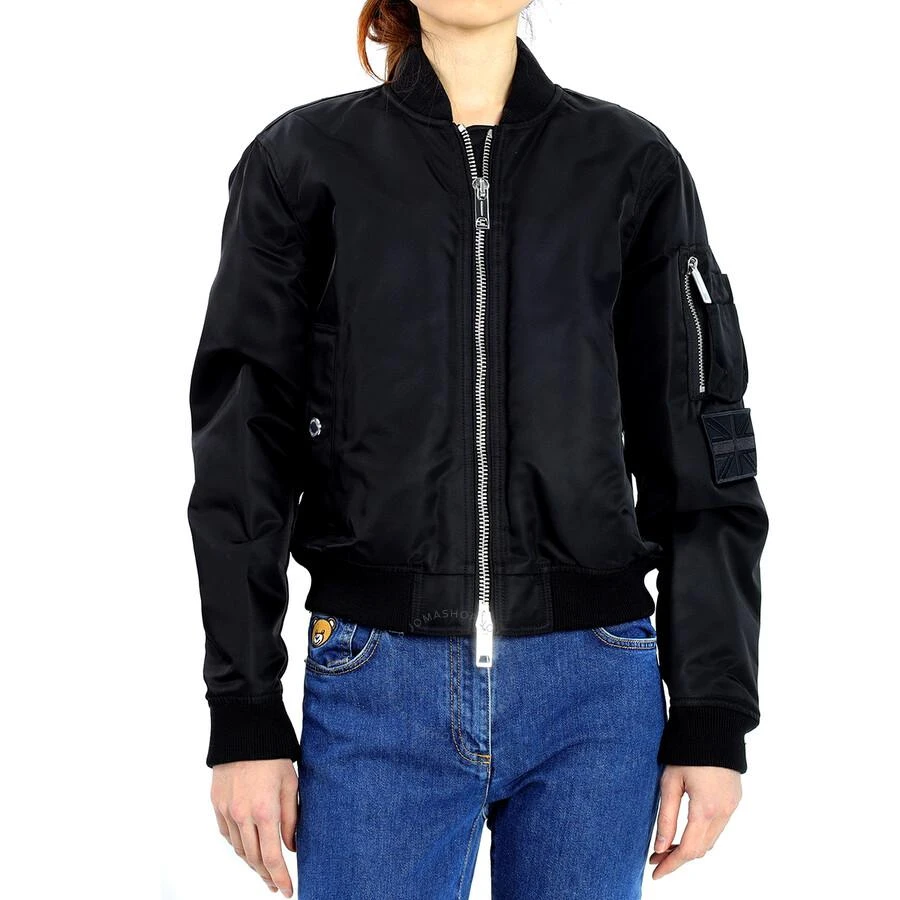 商品Burberry|Ladies Union Jack Motif Nylon Bomber Jacket In Black,价格¥2181,第2张图片详细描述