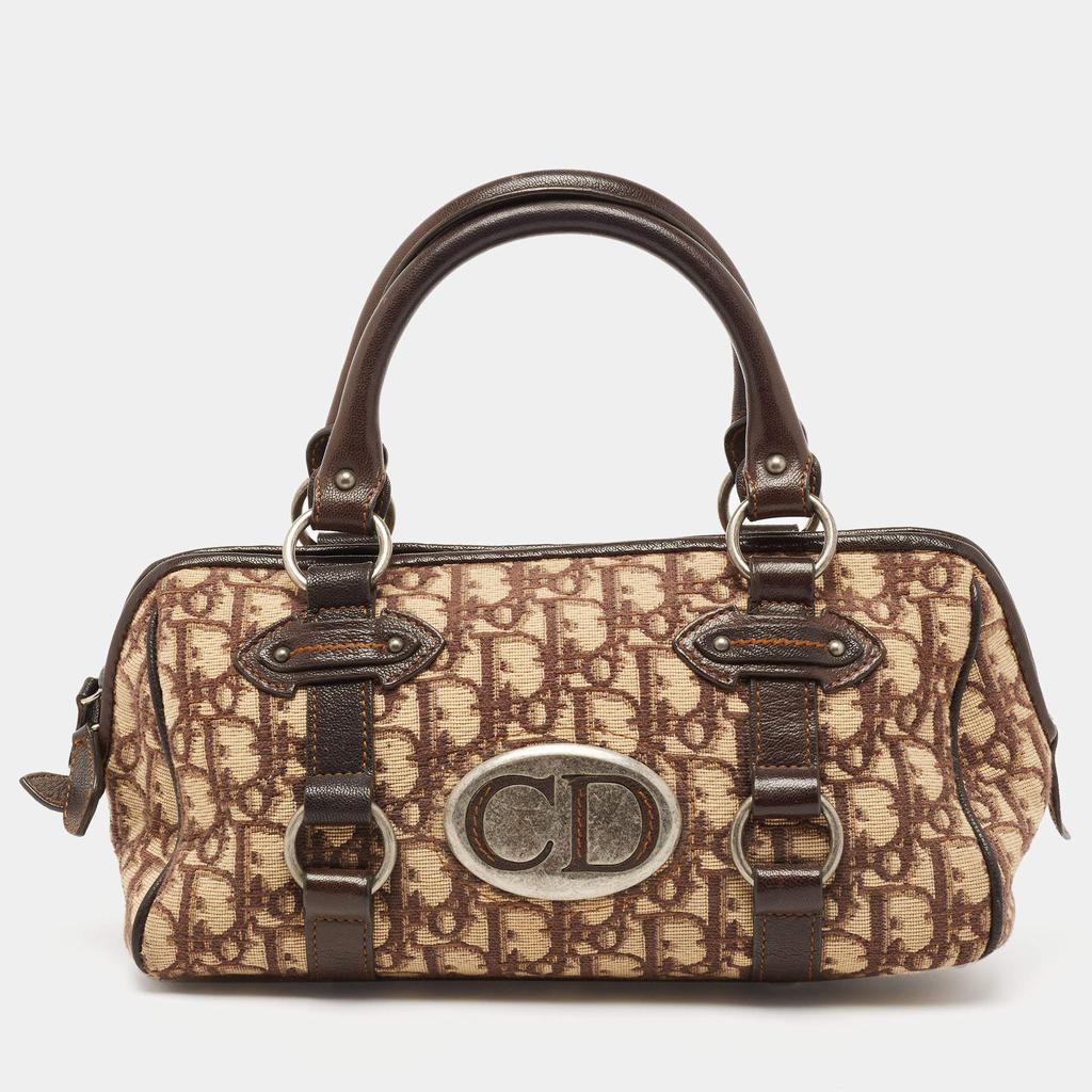 商品[二手商品] Dior|Dior Brown/Beige Oblique Canvas and Leather East/West Boston Bag,价格¥3521,第1张图片