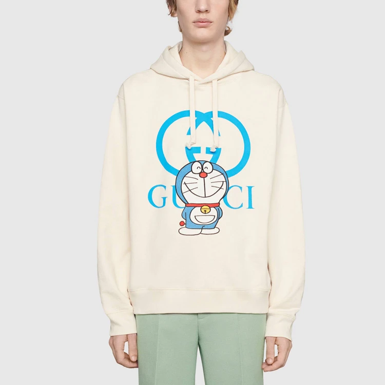 商品[国内直发] Gucci|古驰 x Doraemon 联名款 SS21 连帽卡通印花卫衣 男女同款 米色,价格¥7899,第6张图片详细描述