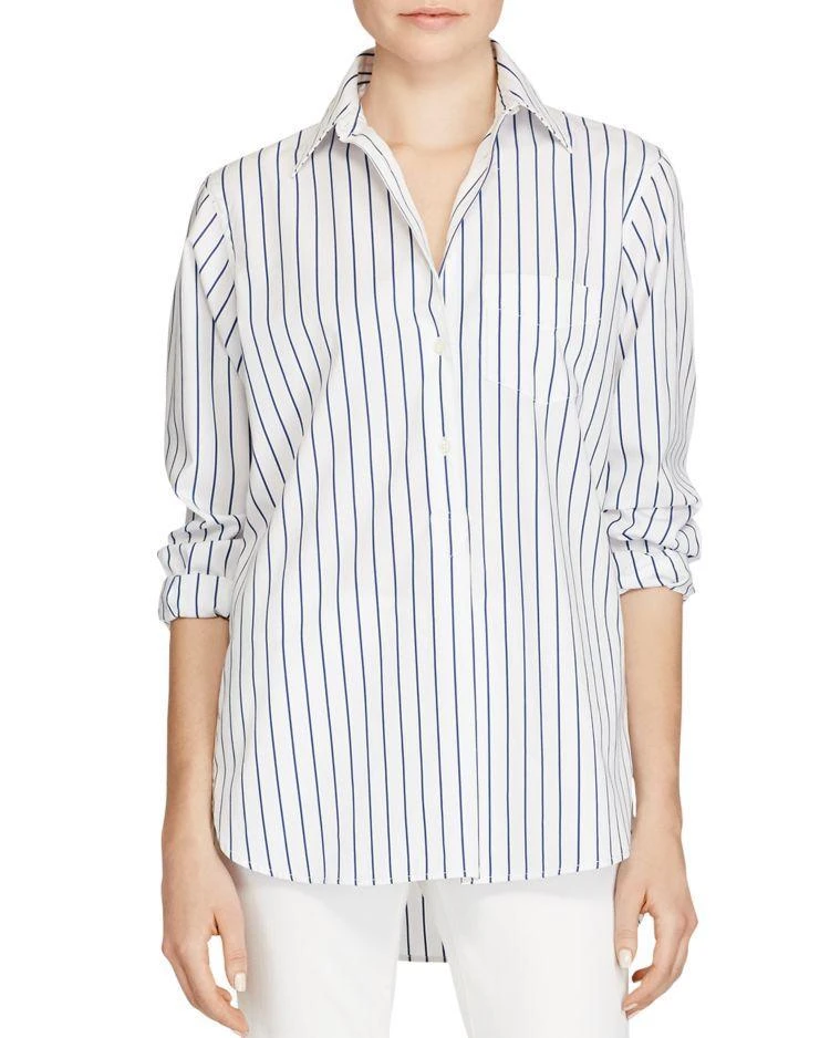 商品Ralph Lauren|Lauren Ralph Lauren Stripe Cotton Shirt ,价格¥205,第1张图片