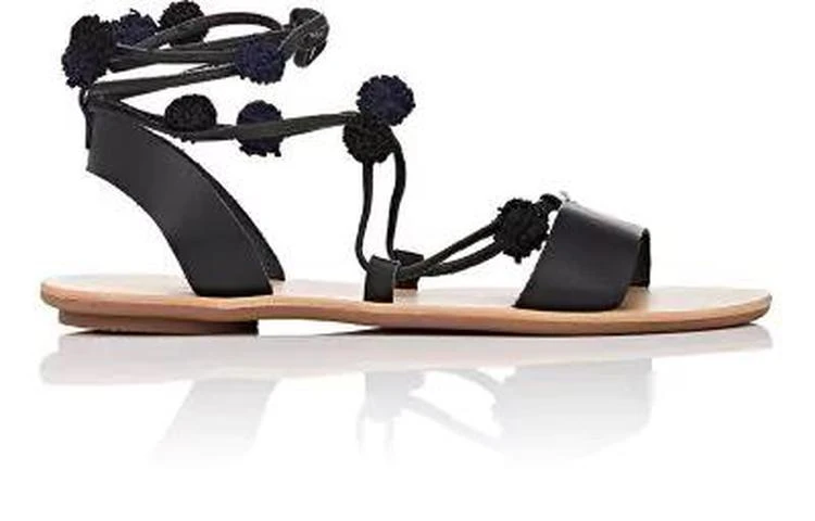 商品Loeffler Randall|Saskia Leather Lace-Up Sandals,价格¥960,第1张图片