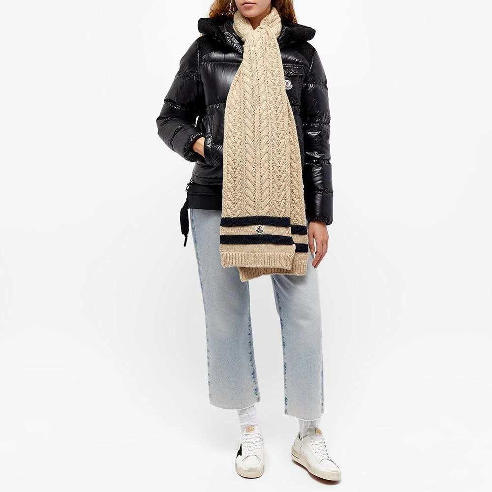 商品Moncler|Moncler Cable Knit Scarf,价格¥5493,第4张图片详细描述