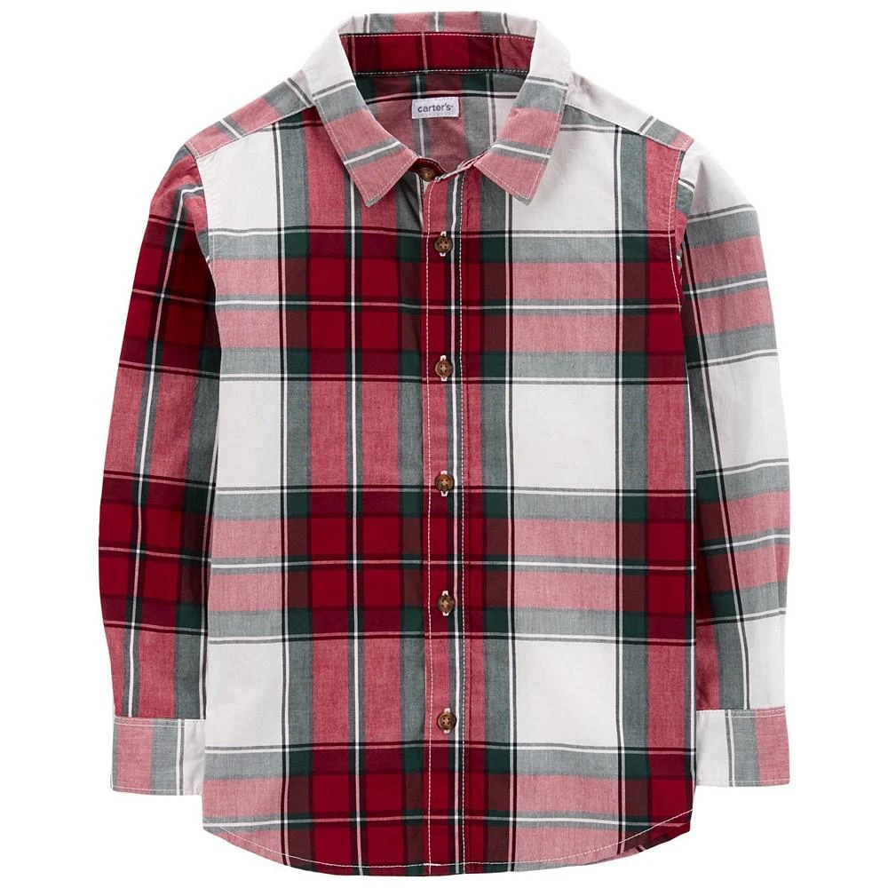 商品Carter's|Big Boys Plaid Button-Front Shirt,价格¥98,第1张图片