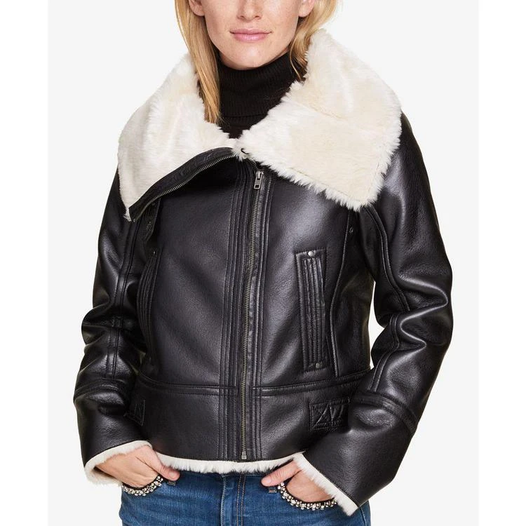 商品Tommy Hilfiger|Faux-Fur-Trim Moto Jacket, Created for Macy's,价格¥430,第1张图片