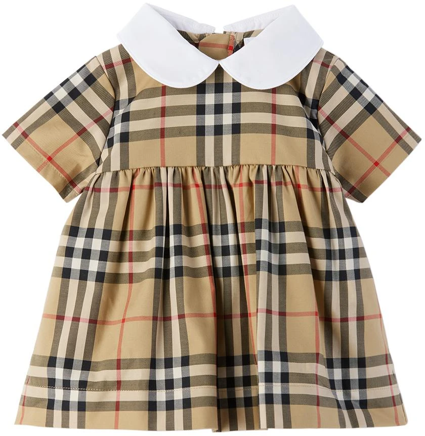 商品Burberry|驼色格纹婴儿连衣裙 & 短裤套装,价格¥3286,第2张图片详细描述