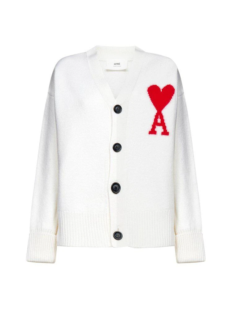 商品AMI|AMI Ami De Coeur Heart Intarsia Cardigan,价格¥3292,第1张图片