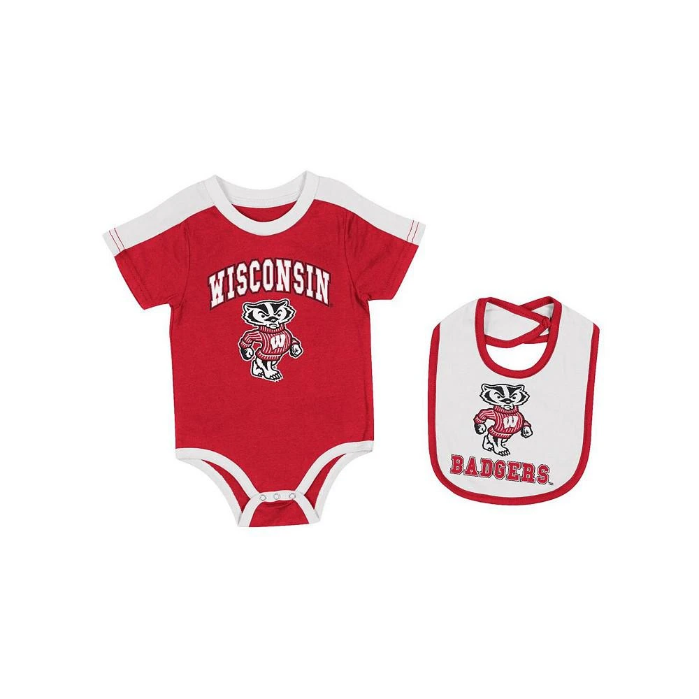 商品Colosseum|Baby Boys and Girls Red Wisconsin Badgers Encore Bodysuit and Bib Set,价格¥187,第1张图片