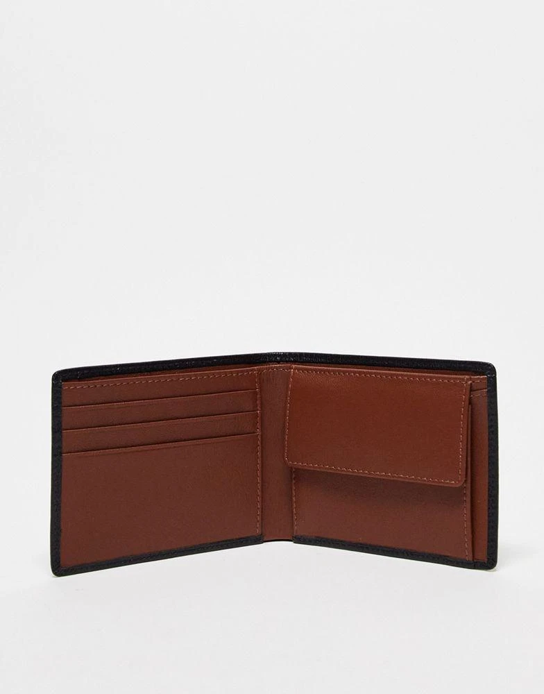 商品ASOS|ASOS DESIGN real leather wallet in black with brown internals,价格¥122,第3张图片详细描述