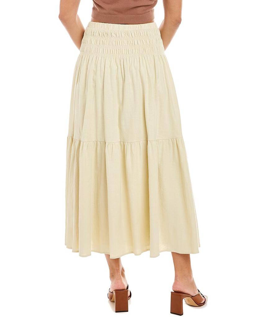 ASTR Linen-Blend Midi Skirt商品第2张图片规格展示