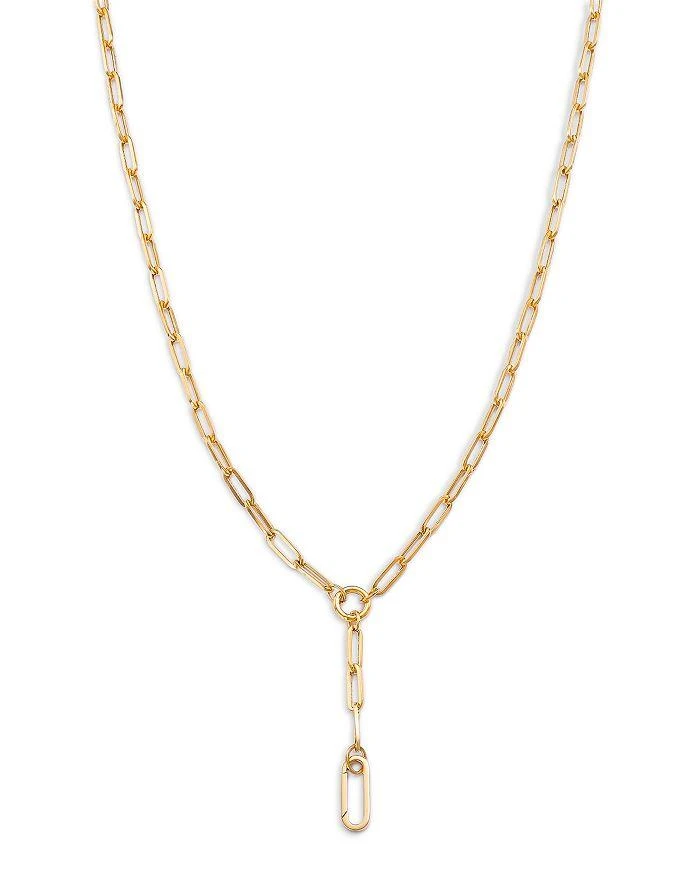 商品Moon & Meadow|14K Yellow Gold Paperclip Lariat Necklace, 18",价格¥7563,第1张图片