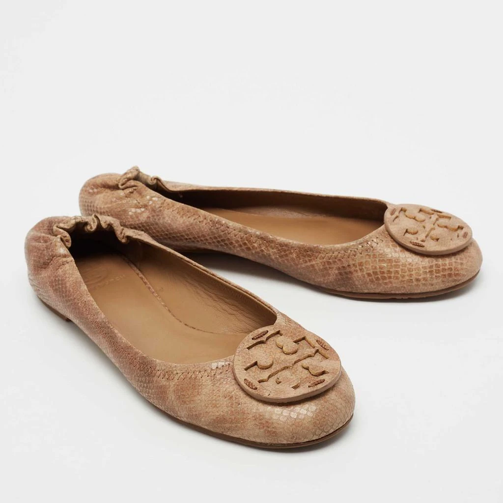 商品[二手商品] Tory Burch|Tory Burch Light Brown Python Embossed Leather Reva Ballet Flats Size 39,价格¥805,第4张图片详细描述