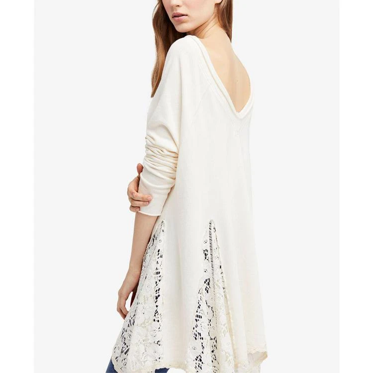 商品Free People|No Frills Cotton Lace-Inset Sweater,价格¥552,第2张图片详细描述
