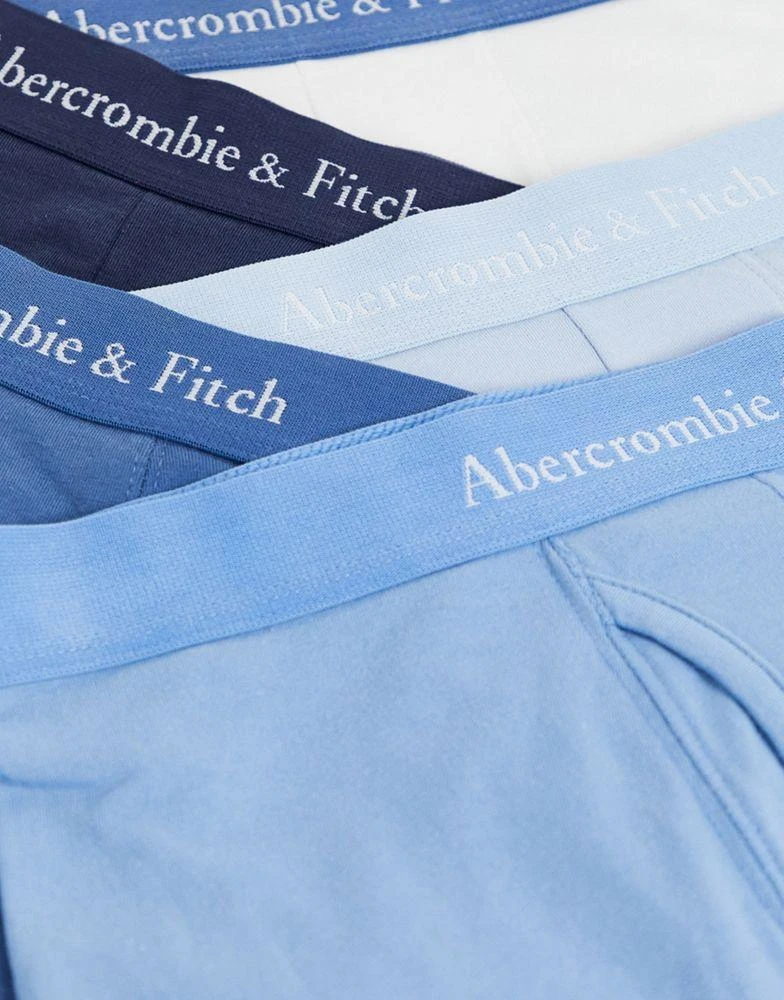 商品Abercrombie & Fitch|Abercrombie & Fitch 5 pack trunks logo waistband in white/blues,价格¥282,第4张图片详细描述