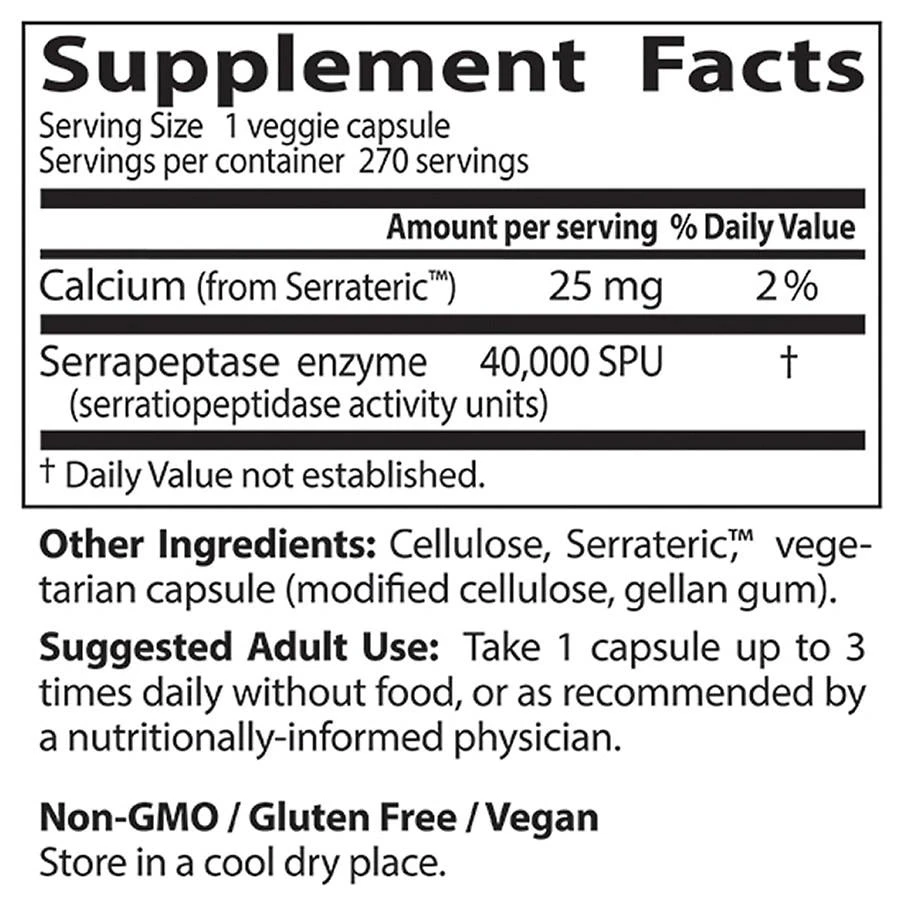 商品Doctor's Best|Serrapeptase Veggie Caps,价格¥577,第3张图片详细描述