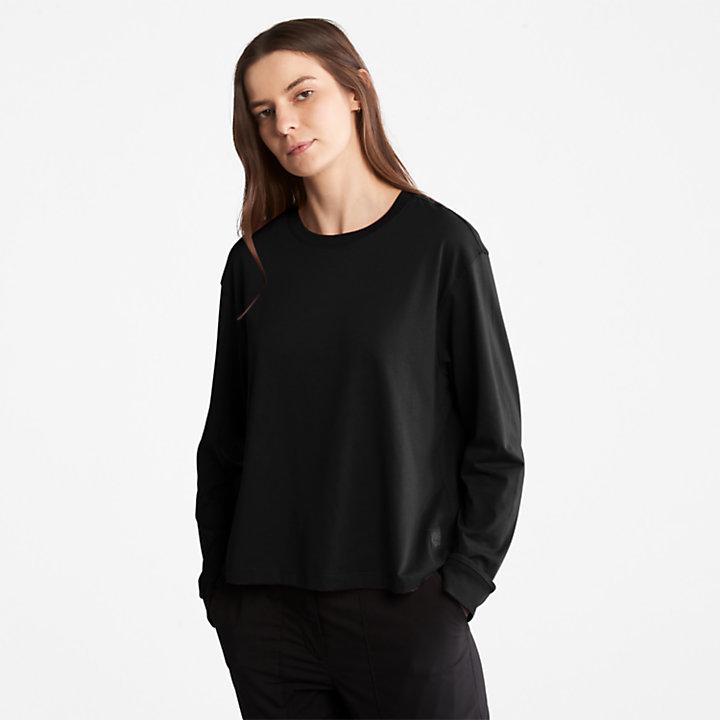 Anti-Odour Supima® Cotton Long-sleeved T-Shirt for Women in Black商品第1张图片规格展示