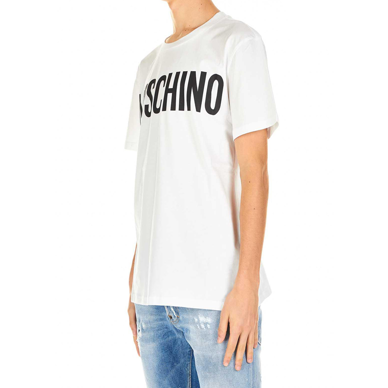 Moschino 莫斯奇诺 白色棉男士短袖T恤 0705-2040-A1001商品第4张图片规格展示