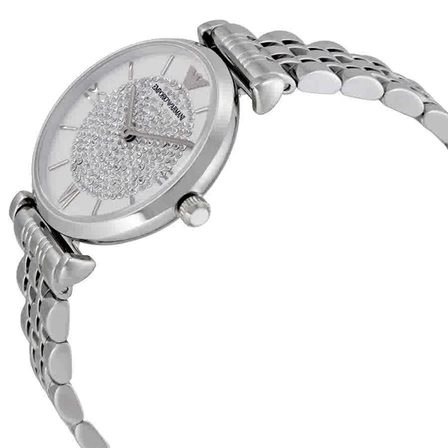 Emporio Armani Armani White Crystal Pave Dial Stainless Steel Ladies Watch AR1925 2