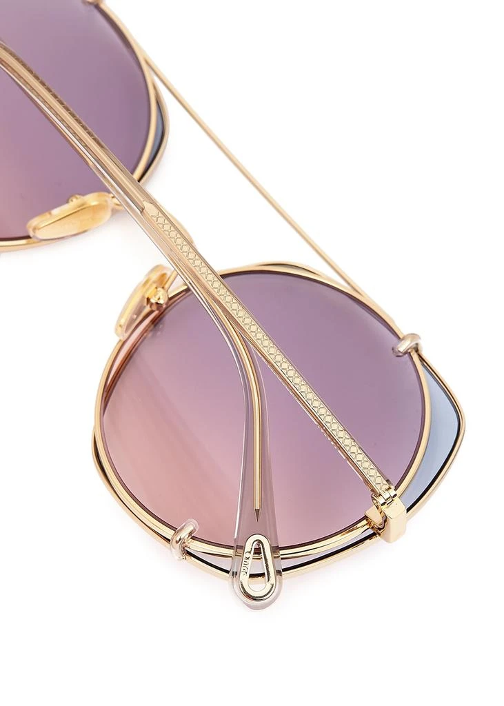 商品Chloé|Gold-tone aviator-style sunglasses,价格¥3274,第3张图片详细描述