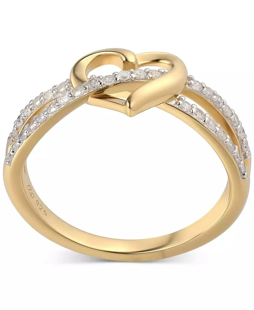 商品Macy's|Diamond Interwoven Heart Ring (1/4 ct. t.w.) in 14k Gold-Plated Sterling Silver,价格¥926,第4张图片详细描述