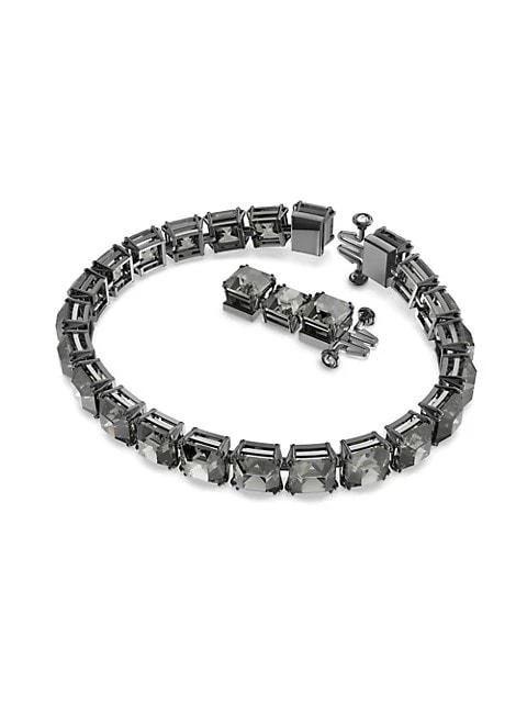 商品Swarovski|Millenia Ruthenium-Plated Square Cut Crystal Bracelet,价格¥2083,第2张图片详细描述