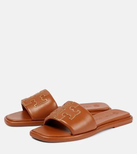 商品Tory Burch|Double T Sport leather sandals,价格¥2074,第5张图片详细描述