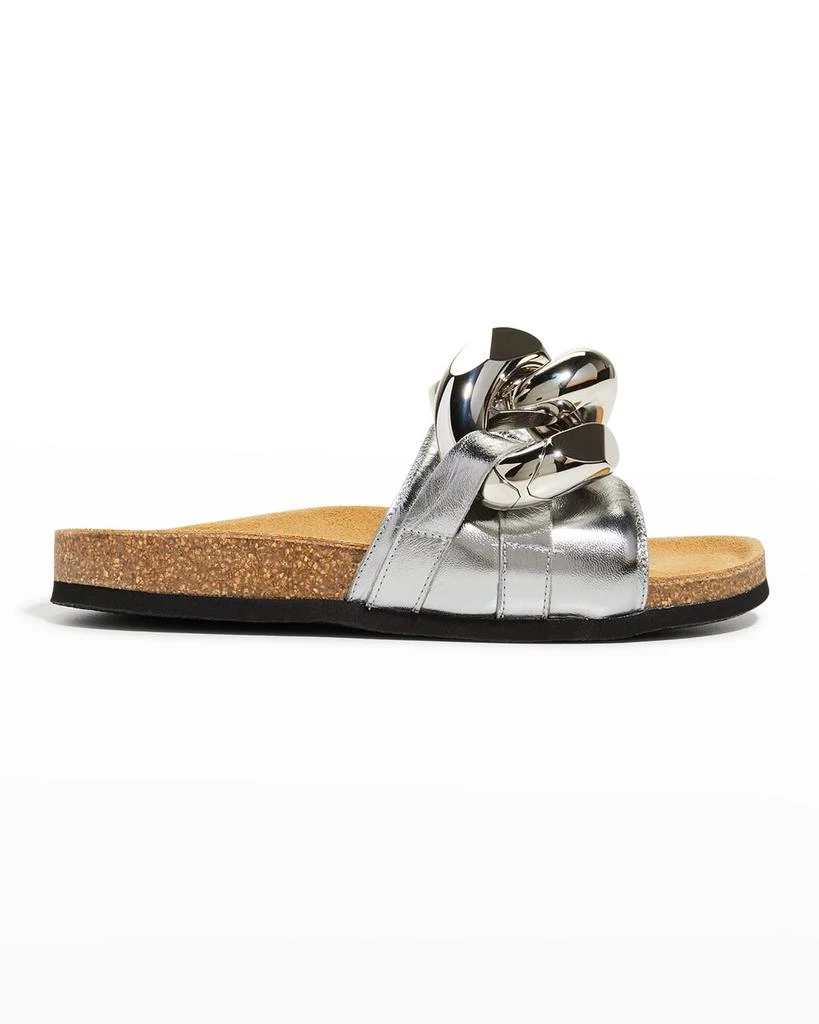 商品JW Anderson|Chunky Leather Chain Slide Sandals,价格¥1014,第1张图片